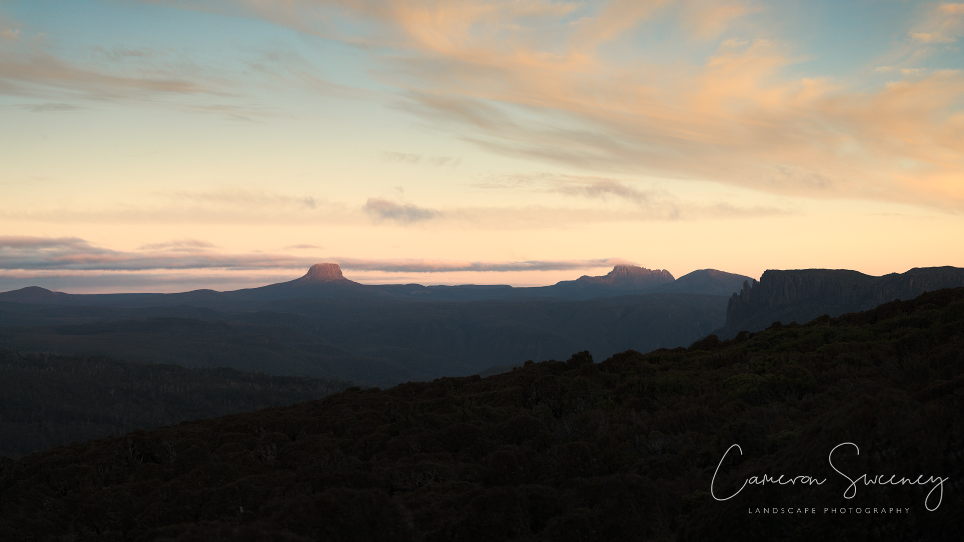Barn Bluff and Cradle Mountain from Pelion East